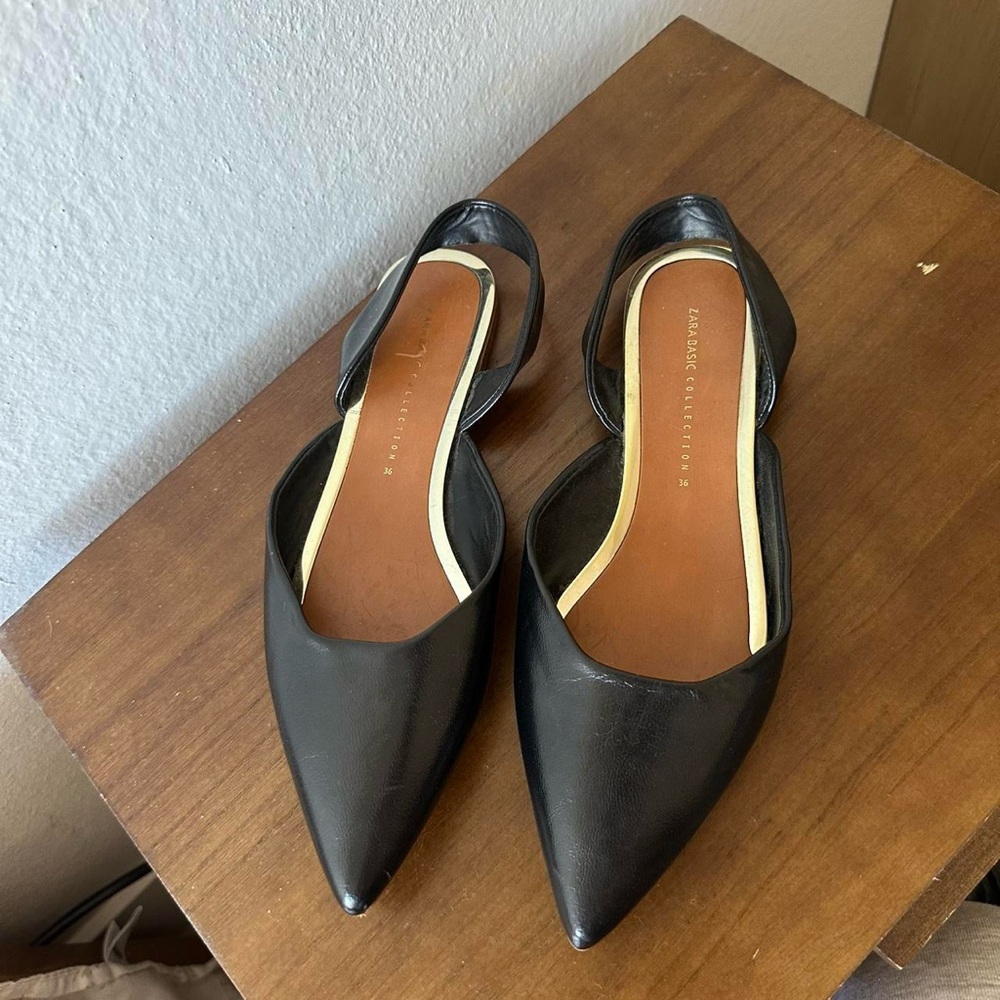 Zara - Basic Black Flat Shoes Pls Read Description - image 2